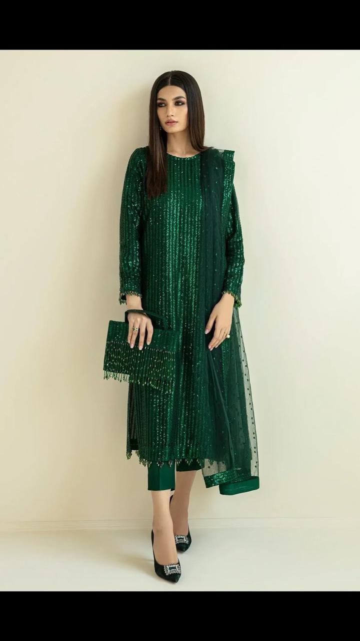 HEAVY SEQUINS EMBROIDERY DRESS