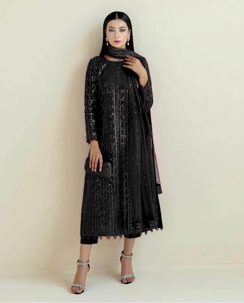 HEAVY SEQUINS EMBROIDERY DRESS