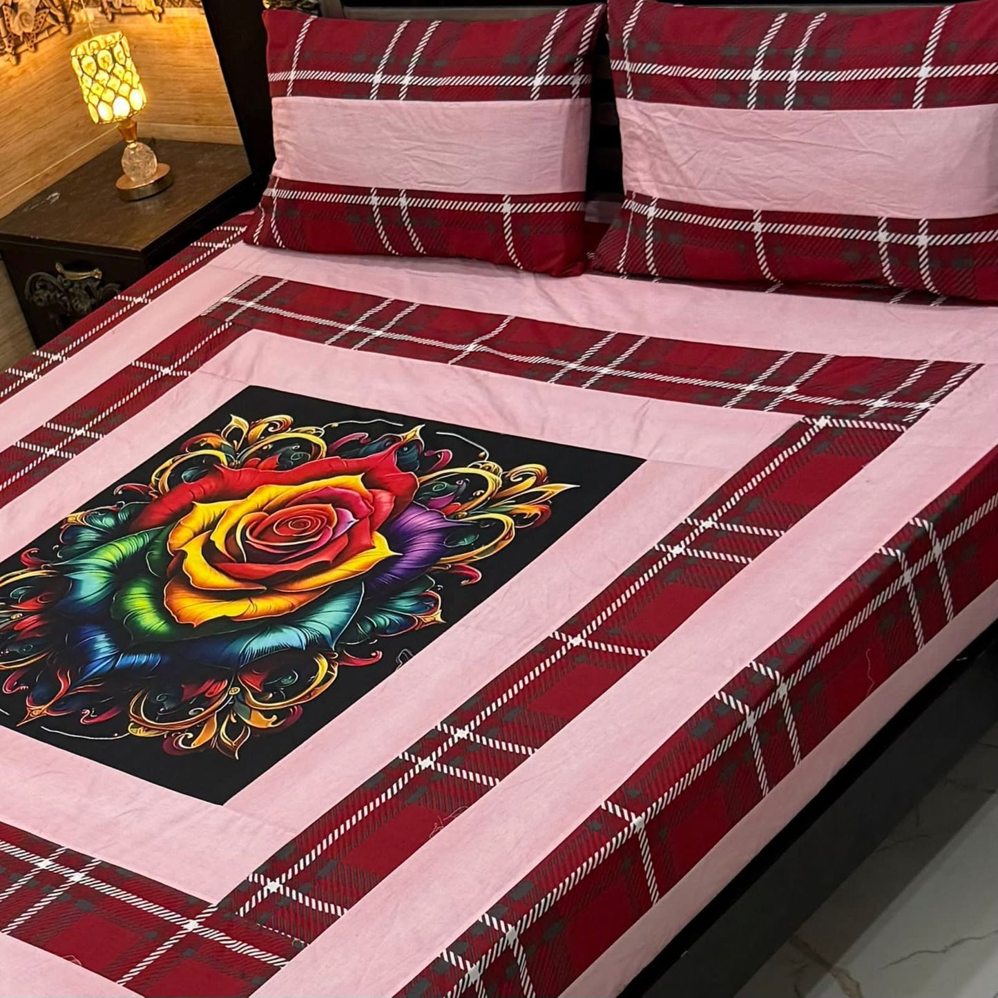 B .Digital gold panel bedsheet🛌🛌🛌