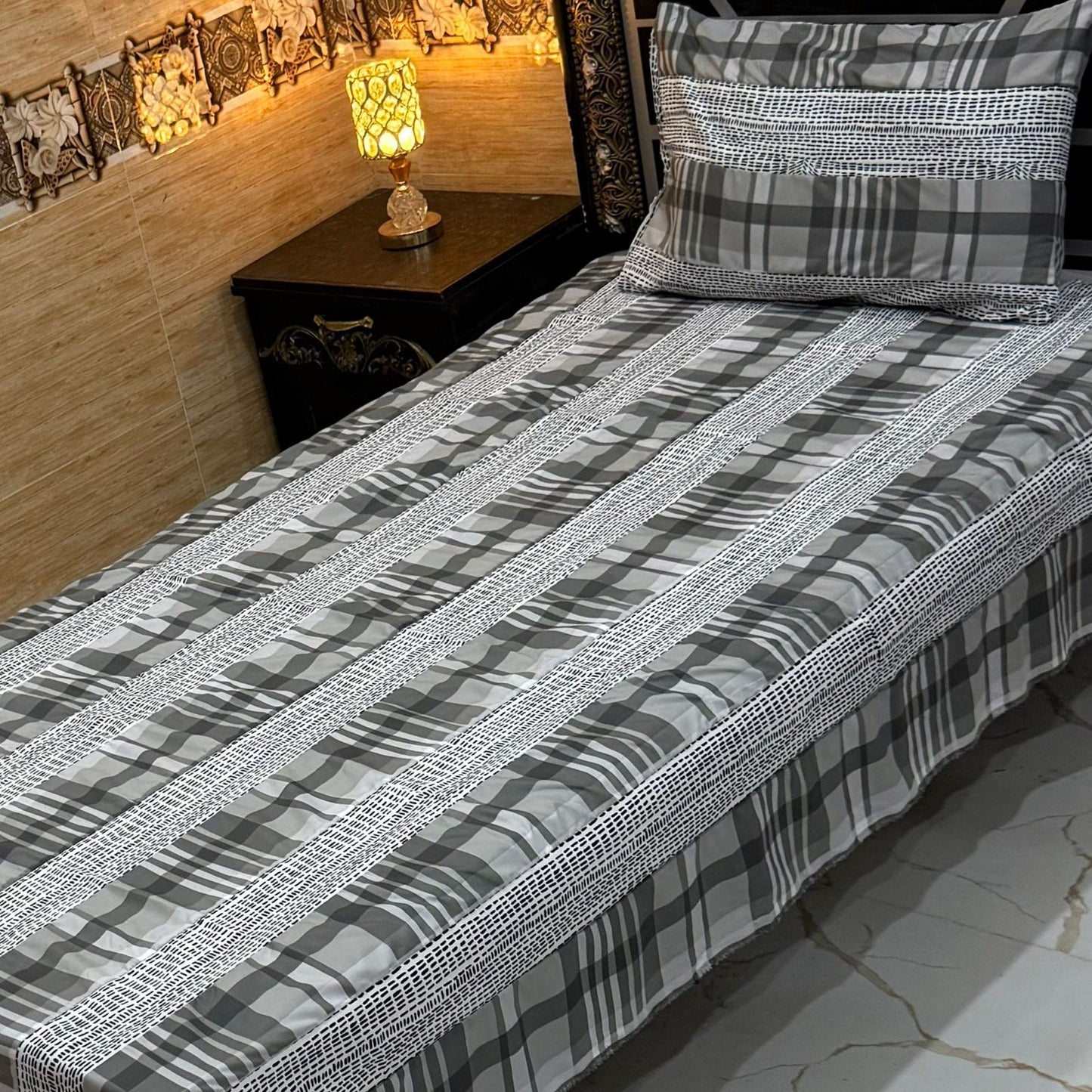 B Single Patch Work Bedsheet