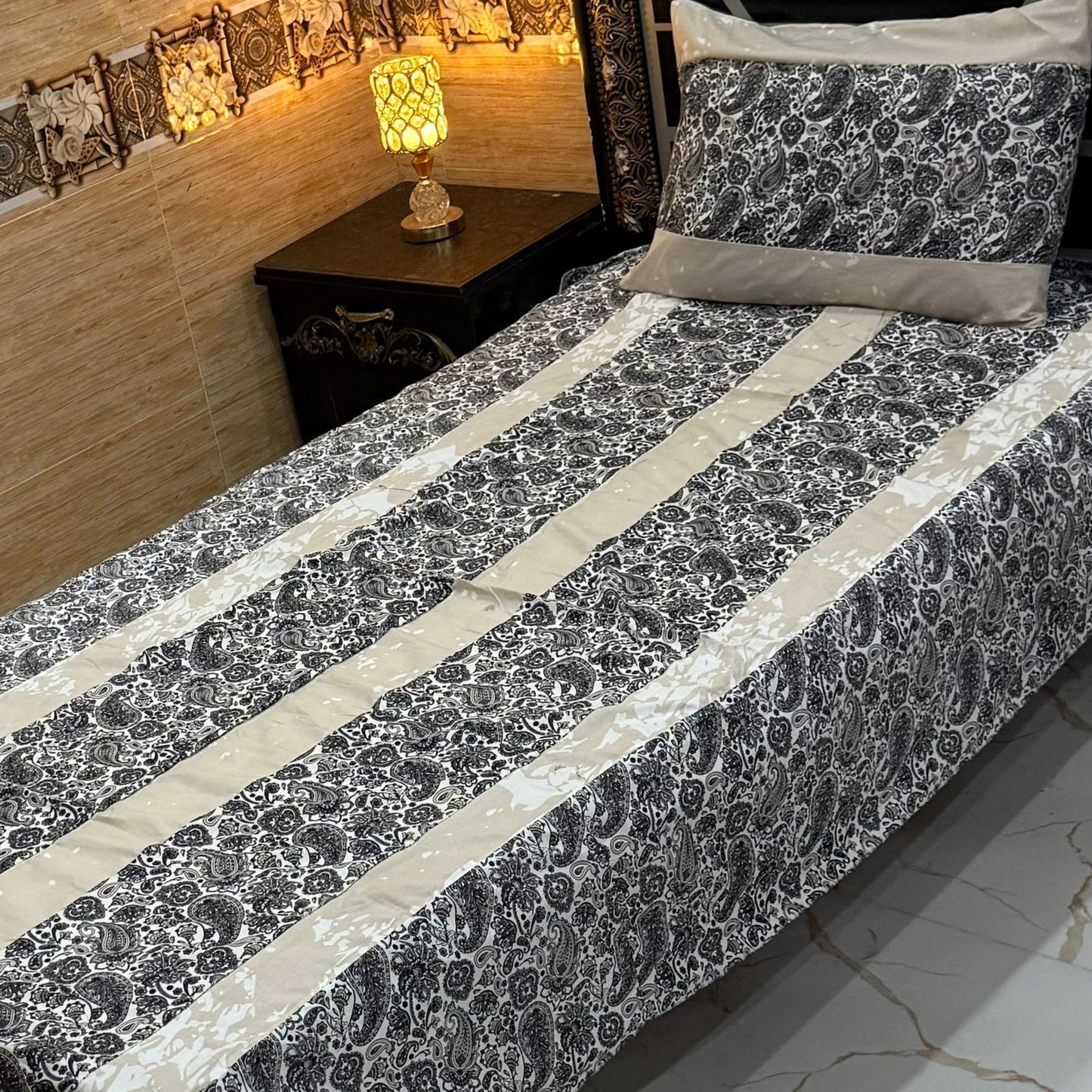 B Single Patch Work Bedsheet