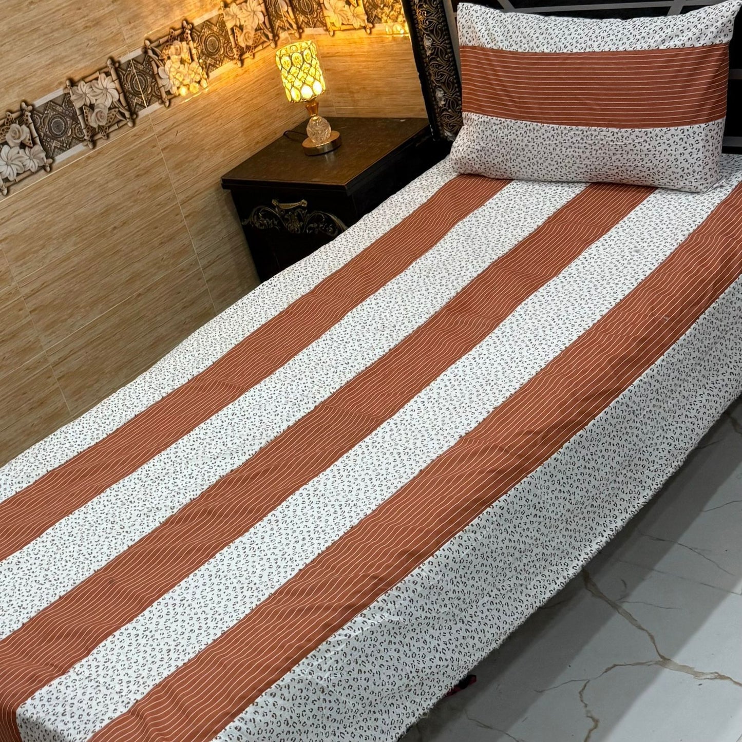 B Single Patch Work Bedsheet