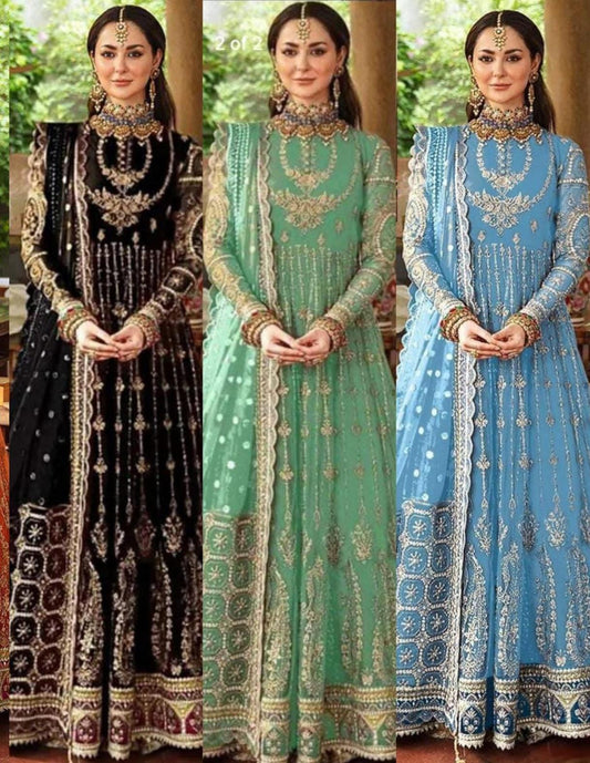 AFROZEH net maxi embroidered hand