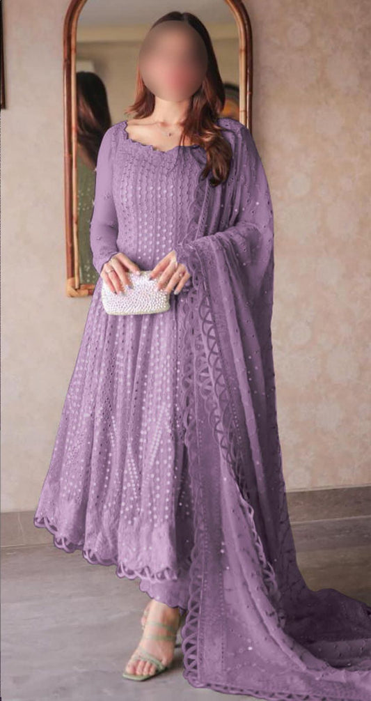 ASIM JOFA SEMI PURE CHIFFON frock