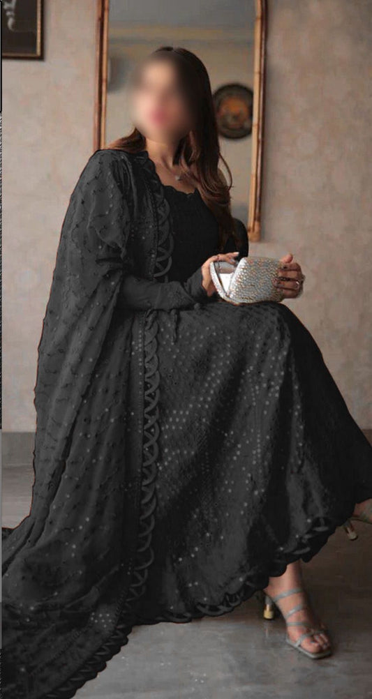 ASIM JOFA SEMI PURE CHIFFON frock