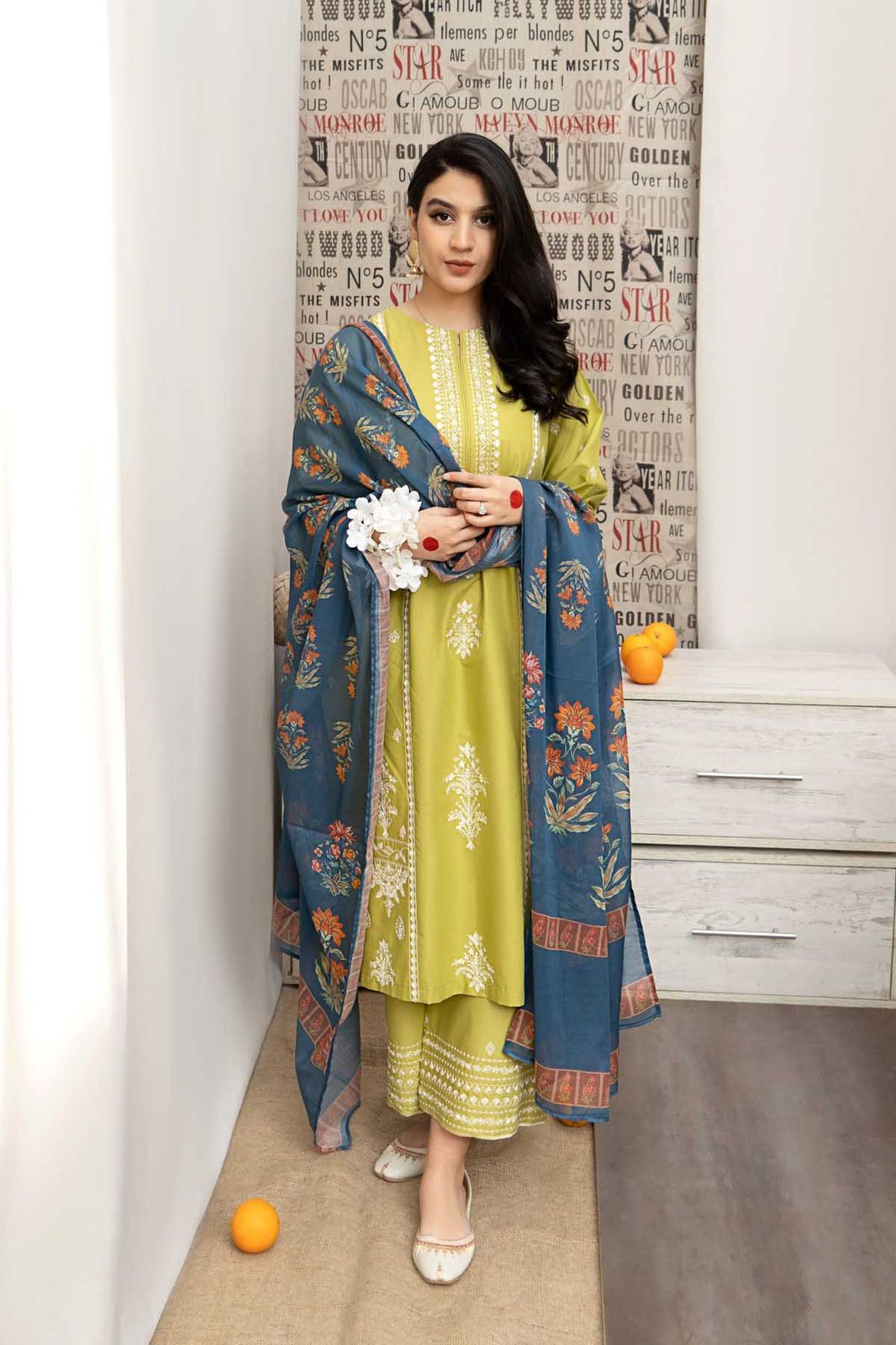 3pc URGE π¨ DHANAK 3PC Embroidered