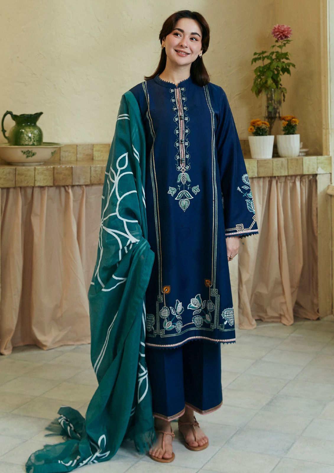 3pc URGE π¨ DHANAK 3PC Embroidered