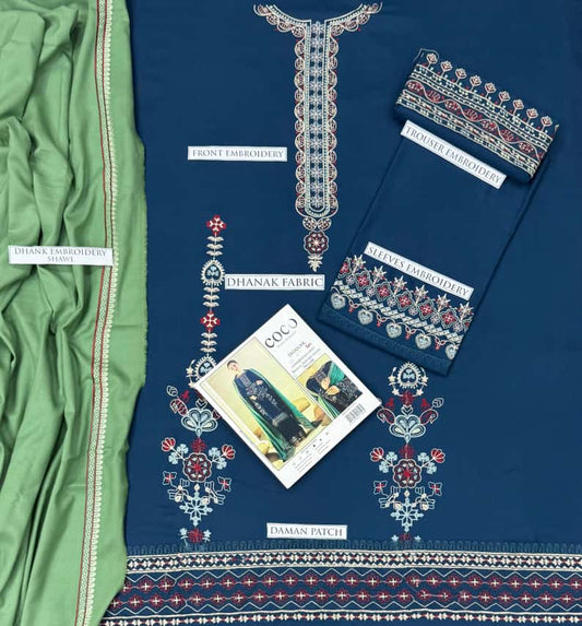 3pc COCO π¨ CATEGORY : DHANAK 3PC EMBROIDERED