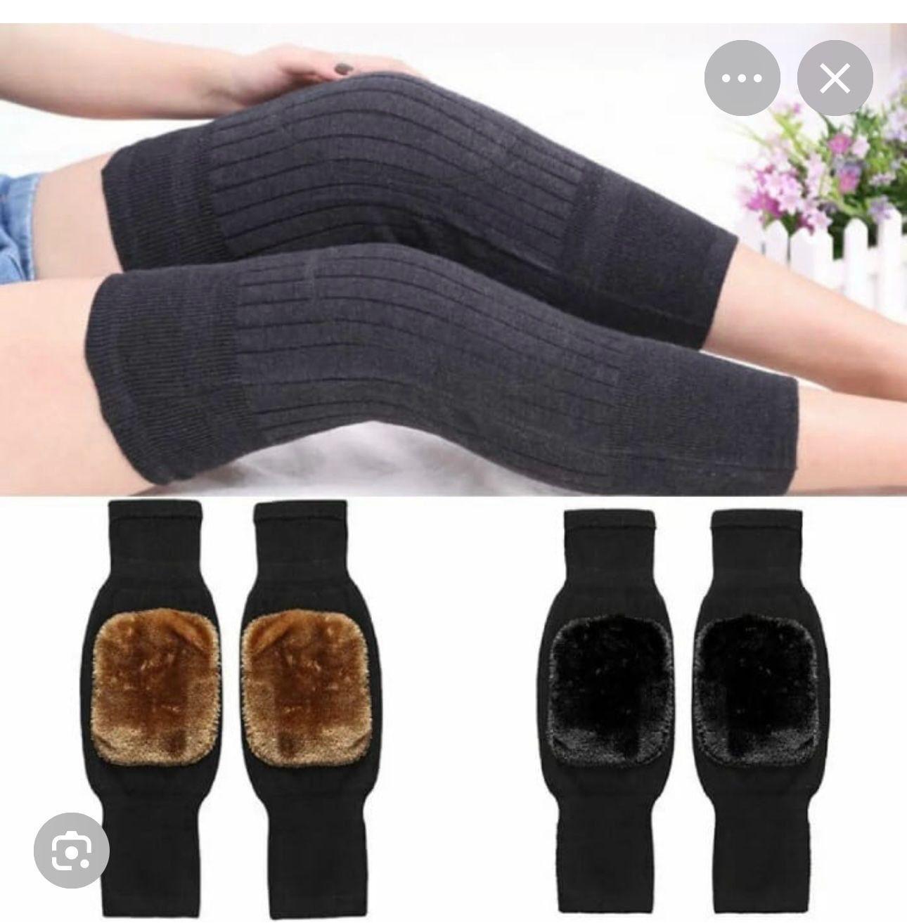 man 1 Pair Woolen Blend Thermal Knee Warmers