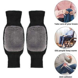 man 1 Pair Woolen Blend Thermal Knee Warmers