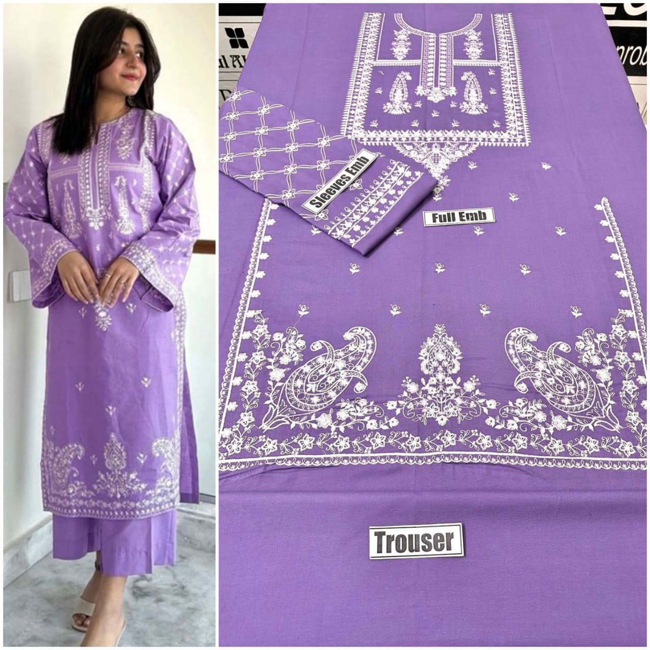 2pc Dhanak Embroidered 2pc✨