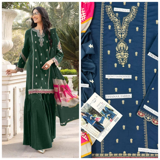 3pc  MARIA B π¨ CATEGORY : DHANAK 3PC EMBROIDERED