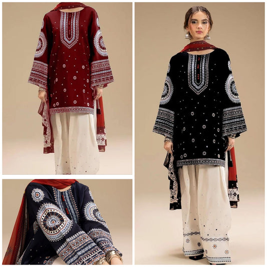 JAZMIN π¨ CATEGORY : DHANAK 3PC EMBROIDERED