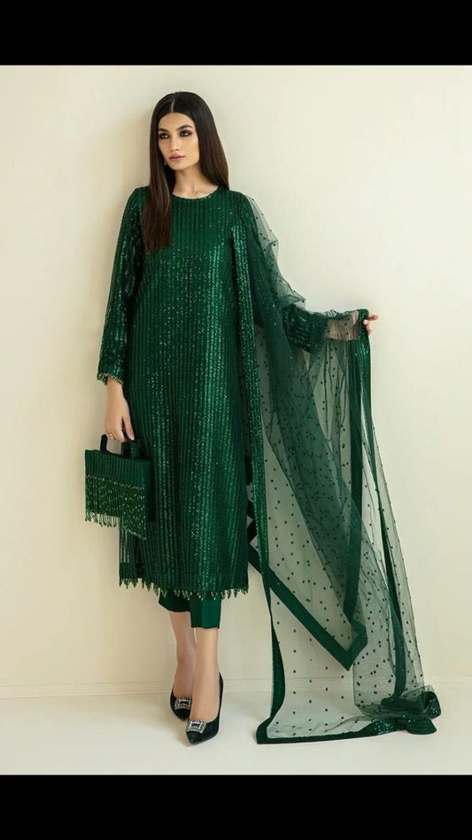 HEAVY SEQUINS EMBROIDERY DRESS