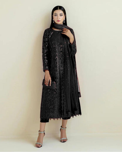 HEAVY SEQUINS EMBROIDERY DRESS