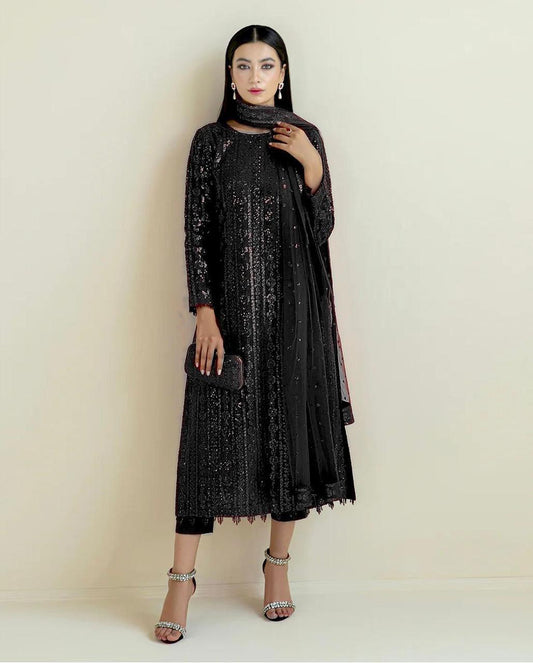 HEAVY SEQUINS EMBROIDERY DRESS