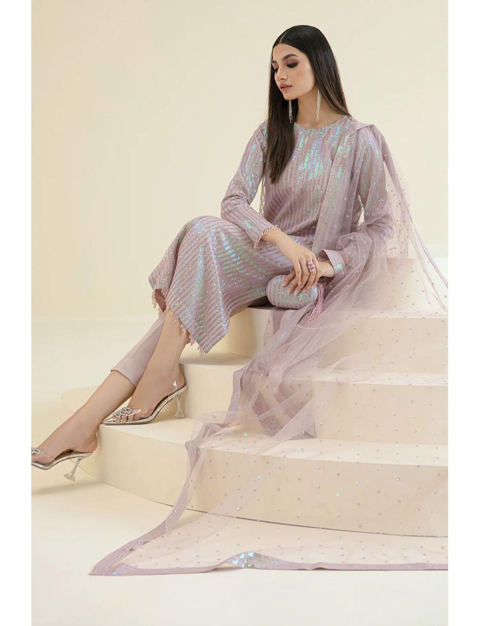 HEAVY SEQUINS EMBROIDERY DRESS