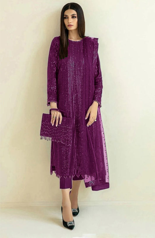 HEAVY SEQUINS EMBROIDERY DRESS