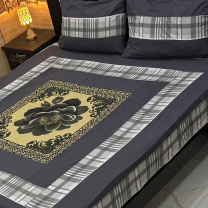 B  .Digital gold panel bedsheet🛌🛌🛌