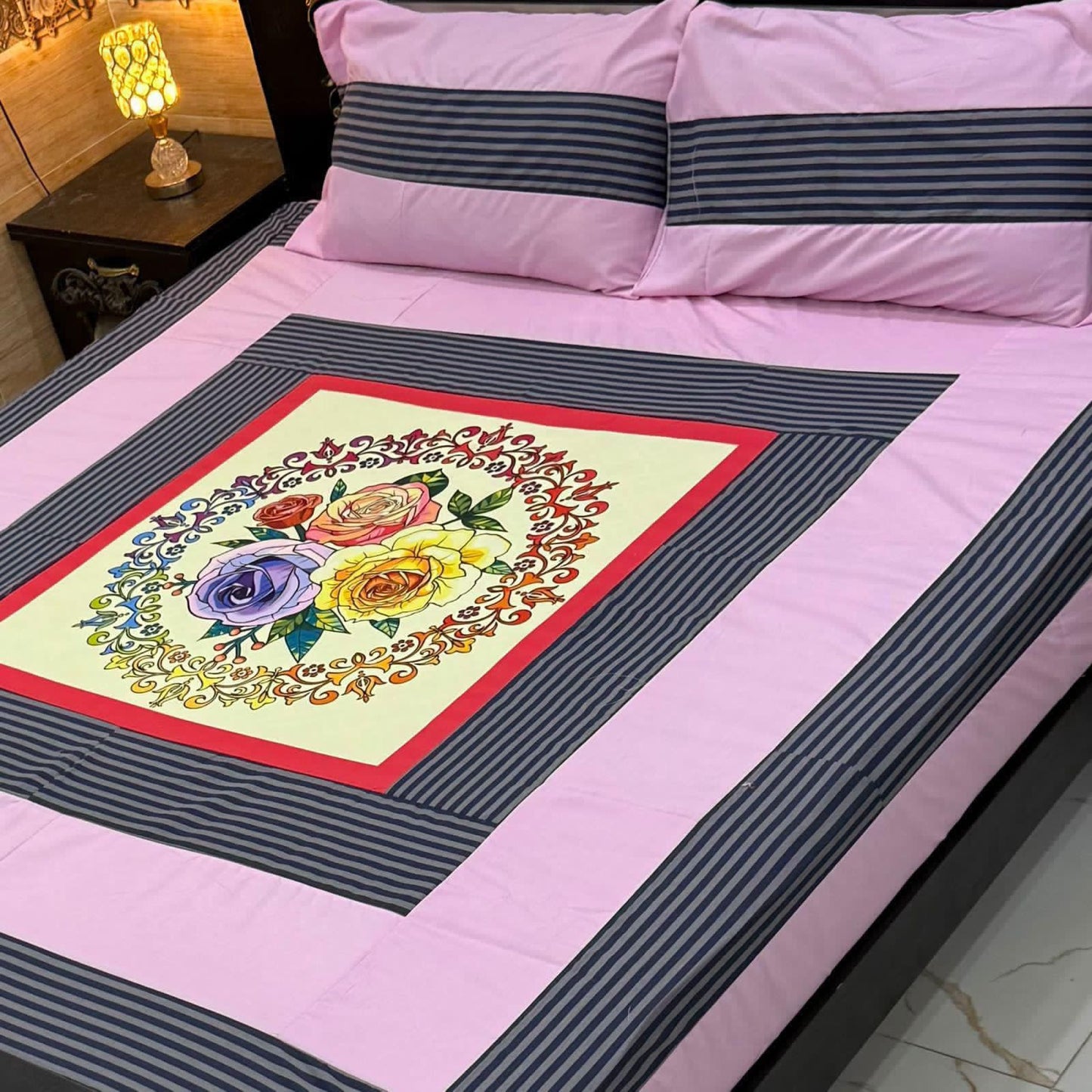 B  .Digital gold panel bedsheet🛌🛌🛌