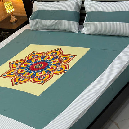 B  .Digital gold panel bedsheet🛌🛌🛌
