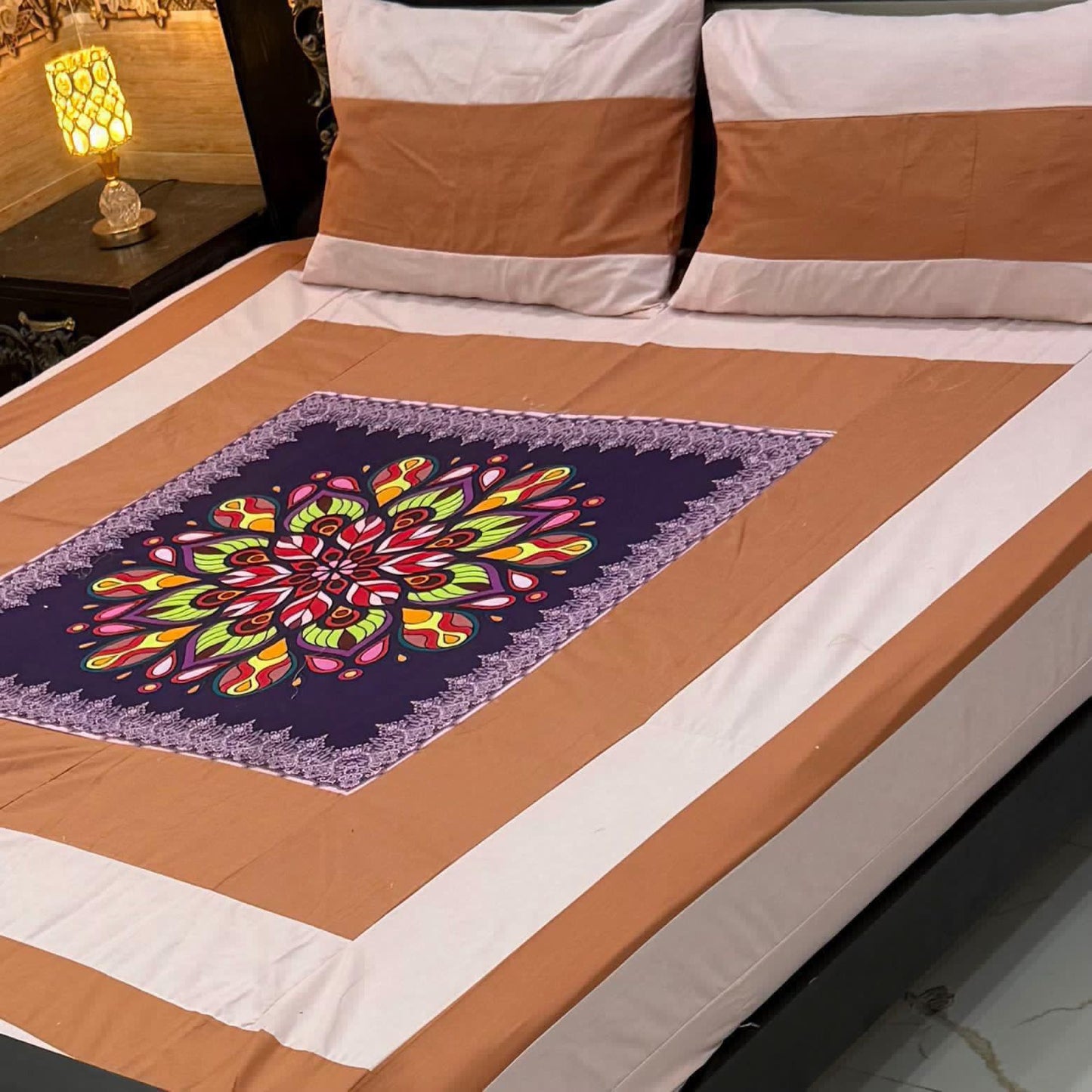 B  .Digital gold panel bedsheet🛌🛌🛌