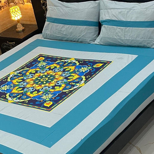 B  .Digital gold panel bedsheet🛌🛌🛌