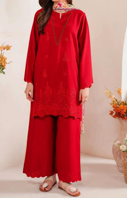 3PC EMBROIDERED DHANAK