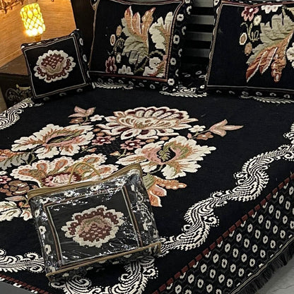 B, 4Pc Velvet Jaquard Bedsheet