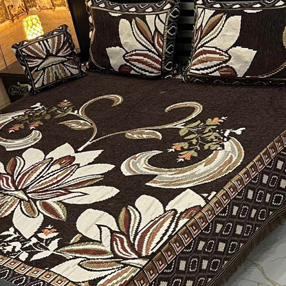 B, 4Pc Velvet Jaquard Bedsheet