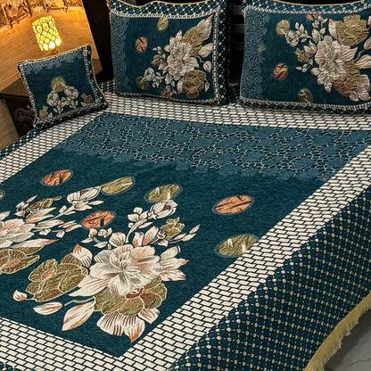 B, 4Pc Velvet Jaquard Bedsheet
