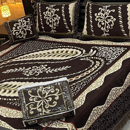 B, 4Pc Velvet Jaquard Bedsheet