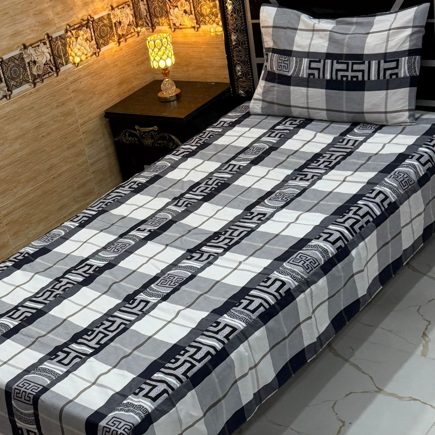 B Single Patch Work Bedsheet