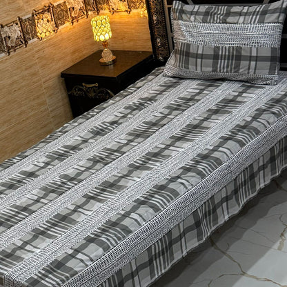 B Single Patch Work Bedsheet