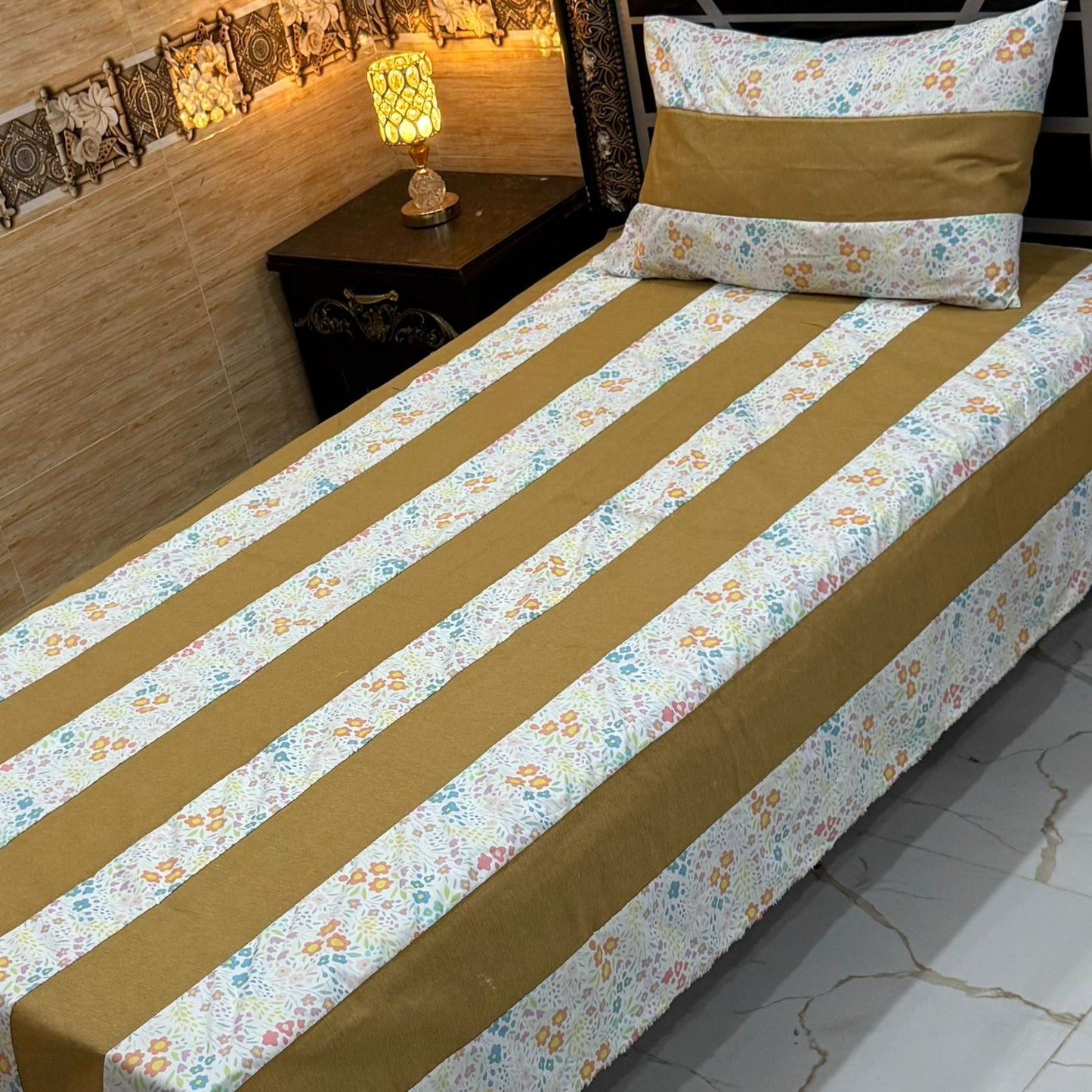 B Single Patch Work Bedsheet