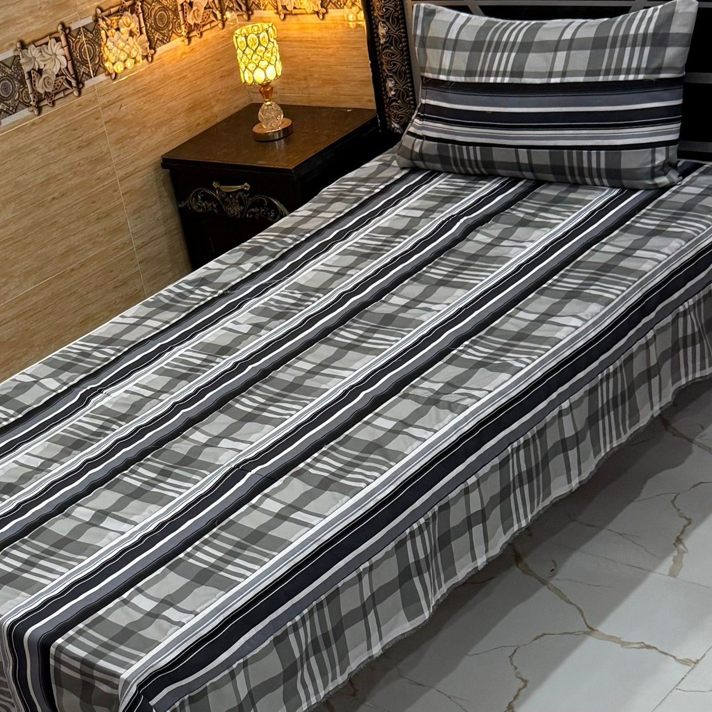 B Single Patch Work Bedsheet
