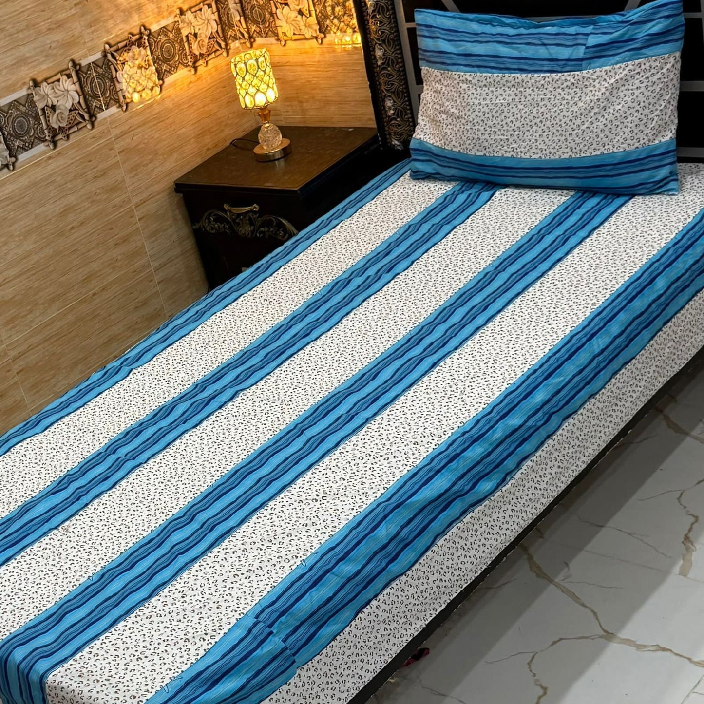 B Single Patch Work Bedsheet
