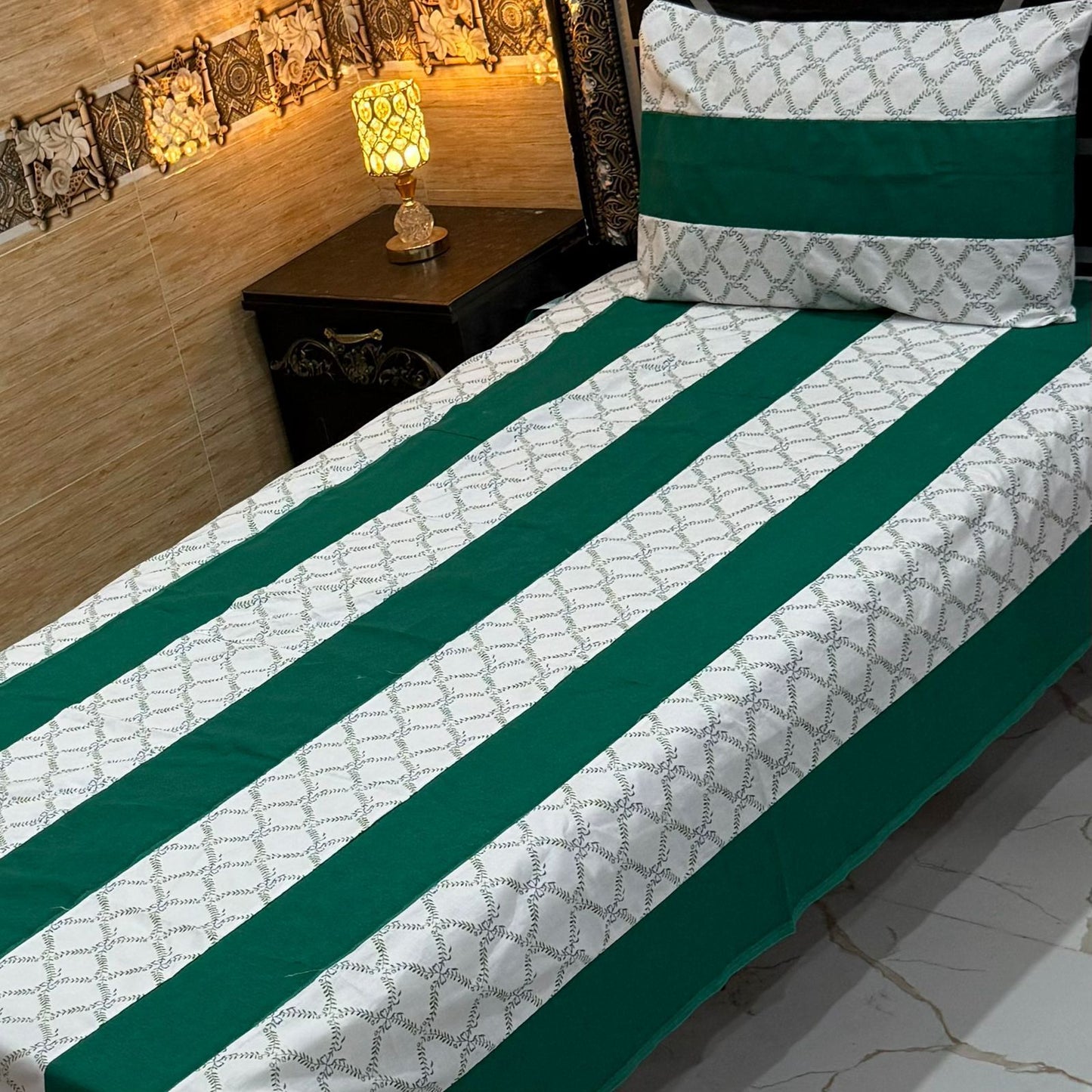 B Single Patch Work Bedsheet