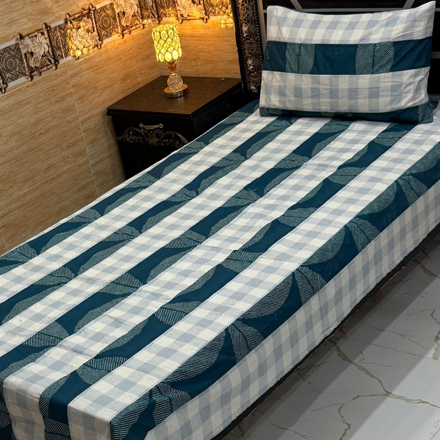 B Single Patch Work Bedsheet