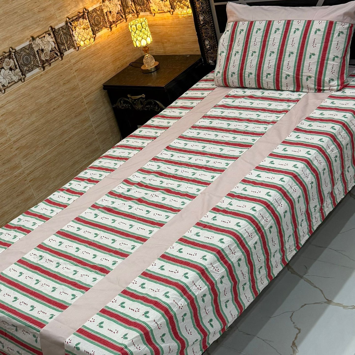 B Single Patch Work Bedsheet