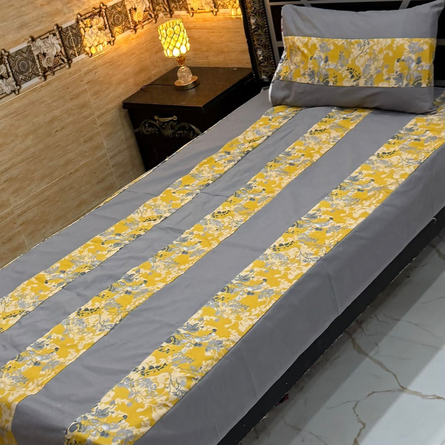B Single Patch Work Bedsheet