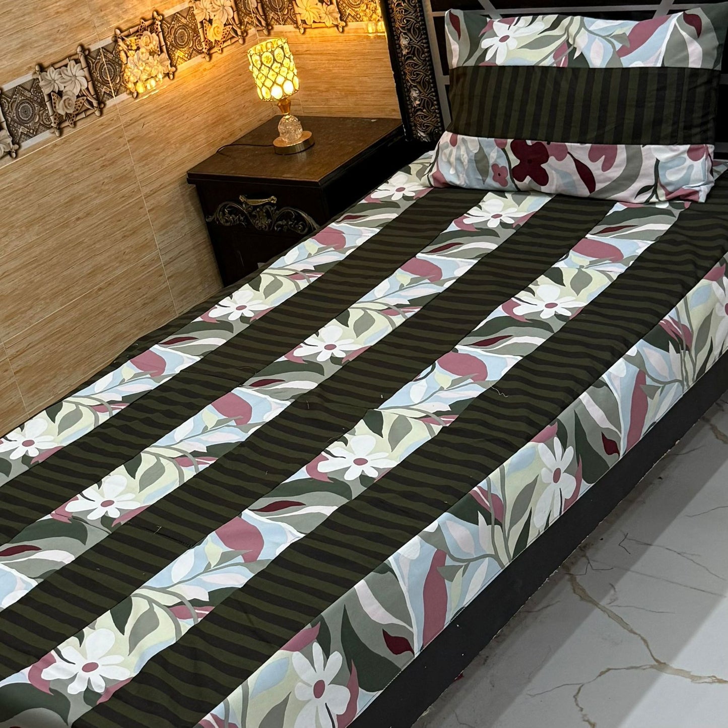 B Single Patch Work Bedsheet