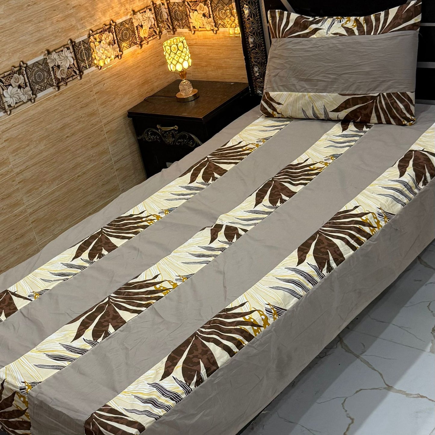 B Single Patch Work Bedsheet