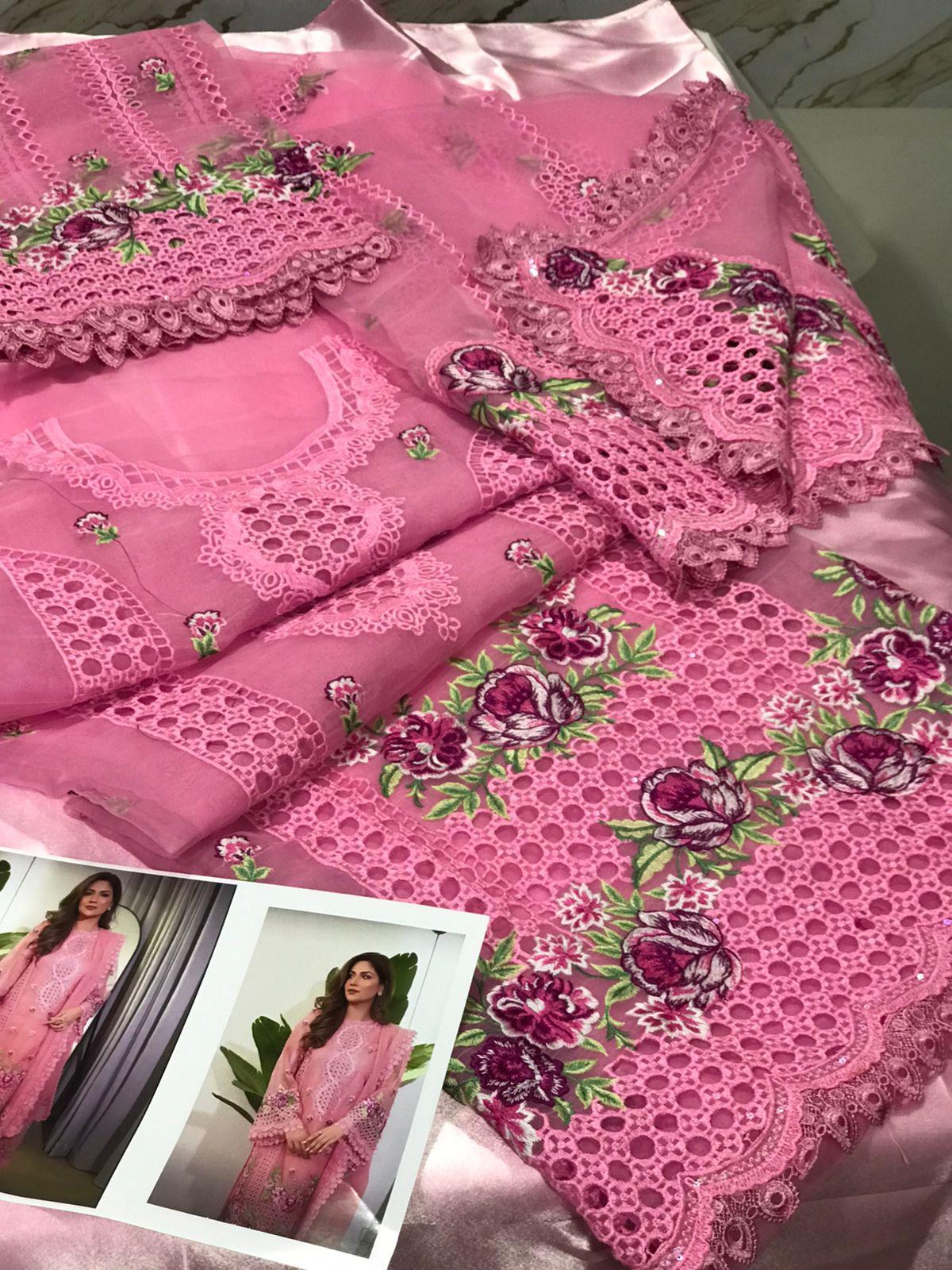 ANEELAS EMBROIDERED CHIKAN KARI