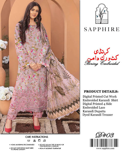 3PC Sapphire .karandi