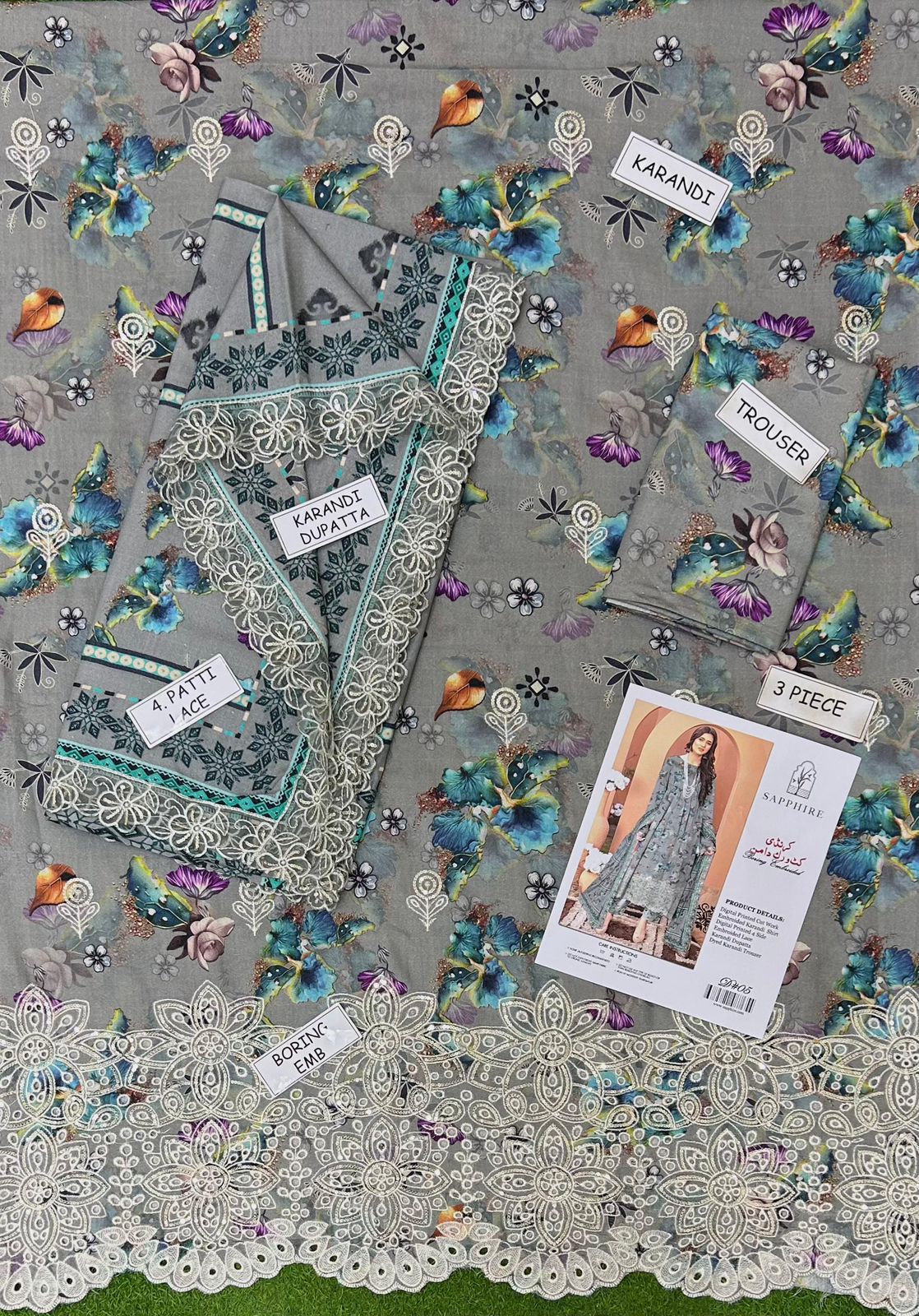3PC Sapphire .karandi