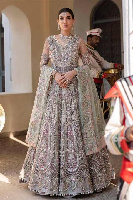 HANDWORK NET EMBROIDERED MAXI