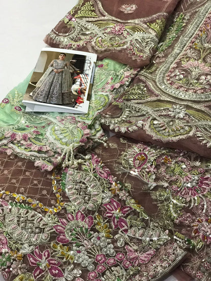 HANDWORK NET EMBROIDERED MAXI
