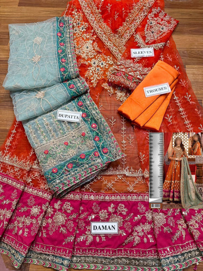 MARIA.B net maxi embroidered hand work