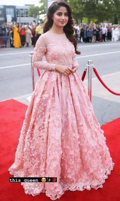 NOMI ANSARI maxi net embroidered